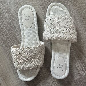 a new day Natural Woven Slide Sandals